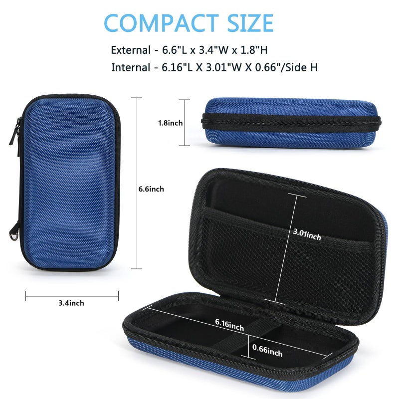 GLCON Portable Protection Hard EVA Case for External Battery, Cell Phone, GPS, Hard Drive, USB/Charging Cable, Small Carrying Bag Mesh Inner Pocket, Zipper Enclosure, Universal Travel Pouch Bag - Image 2